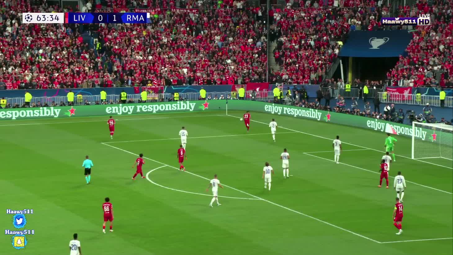 Salah shot and Courtois save