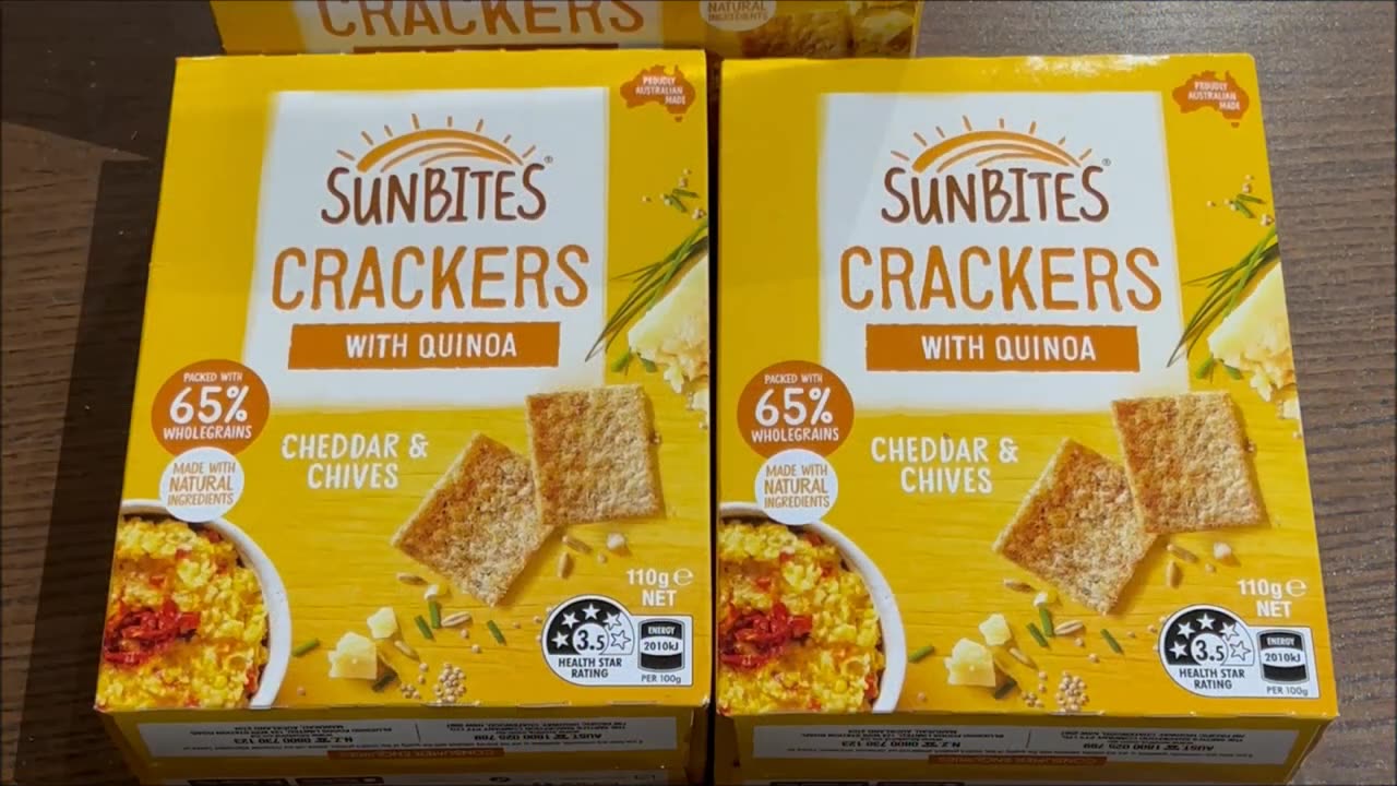 Sunbites Chedder and Chives Crackers Product vs Packshot