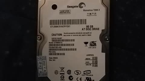 Seagate ST980821A First startup