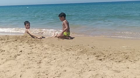 My kids at the beach