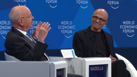 WEF 2024 - Klaus Schwab & Satya Nadella - Talks On "Democratizing" the WEF