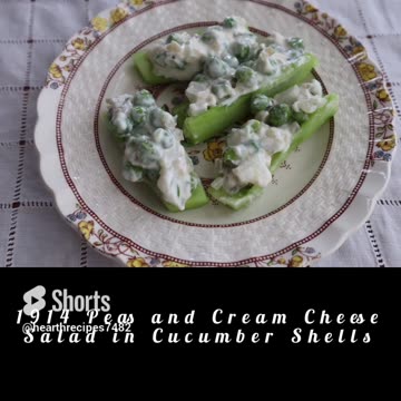 1914 Peas and Cream Cheese Salad in Cucumber Shells