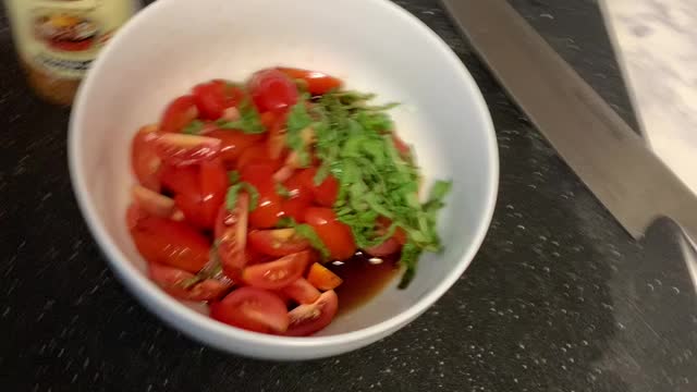 Bruschetta topping for burgers, Asparagus