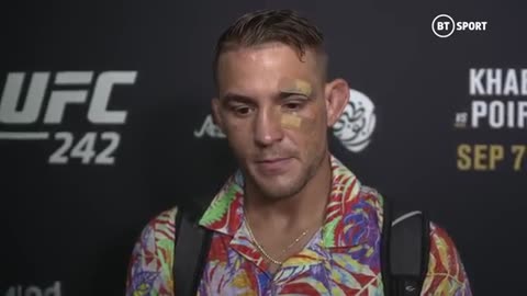 "Khabib defeat will_live_with_me_forever"_Dustin_Poirier_post-fight_UFC_242_interview