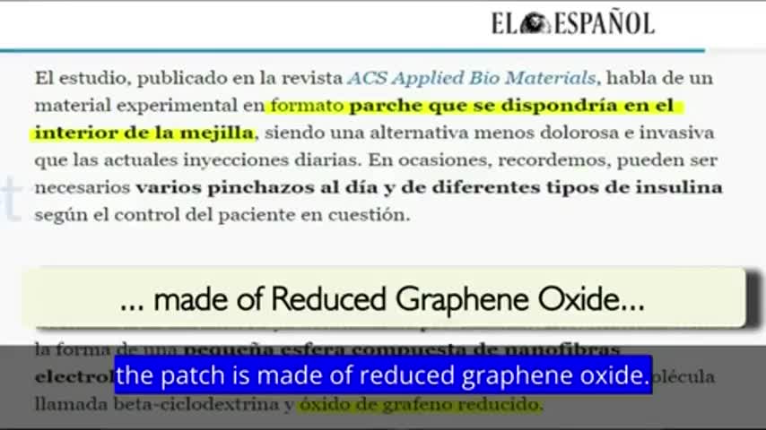 ALERT! MESSAGE FOR DIABETICS ["GRAPHENE PATCH" INCOMING] YOU ARE BEING TARGETED! (LA QUINTA COLUMNA)