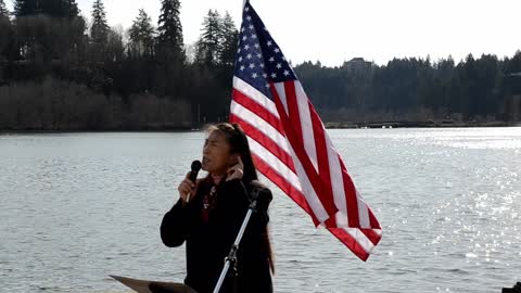 "Liberty" Jane Mair at the RiseUPwa Rally, Olympia WA 3-13-21