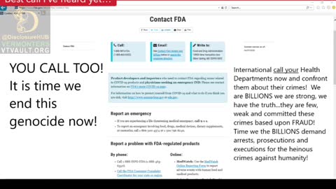 Disclosure Hub Video..VERY Important! Fda Call.