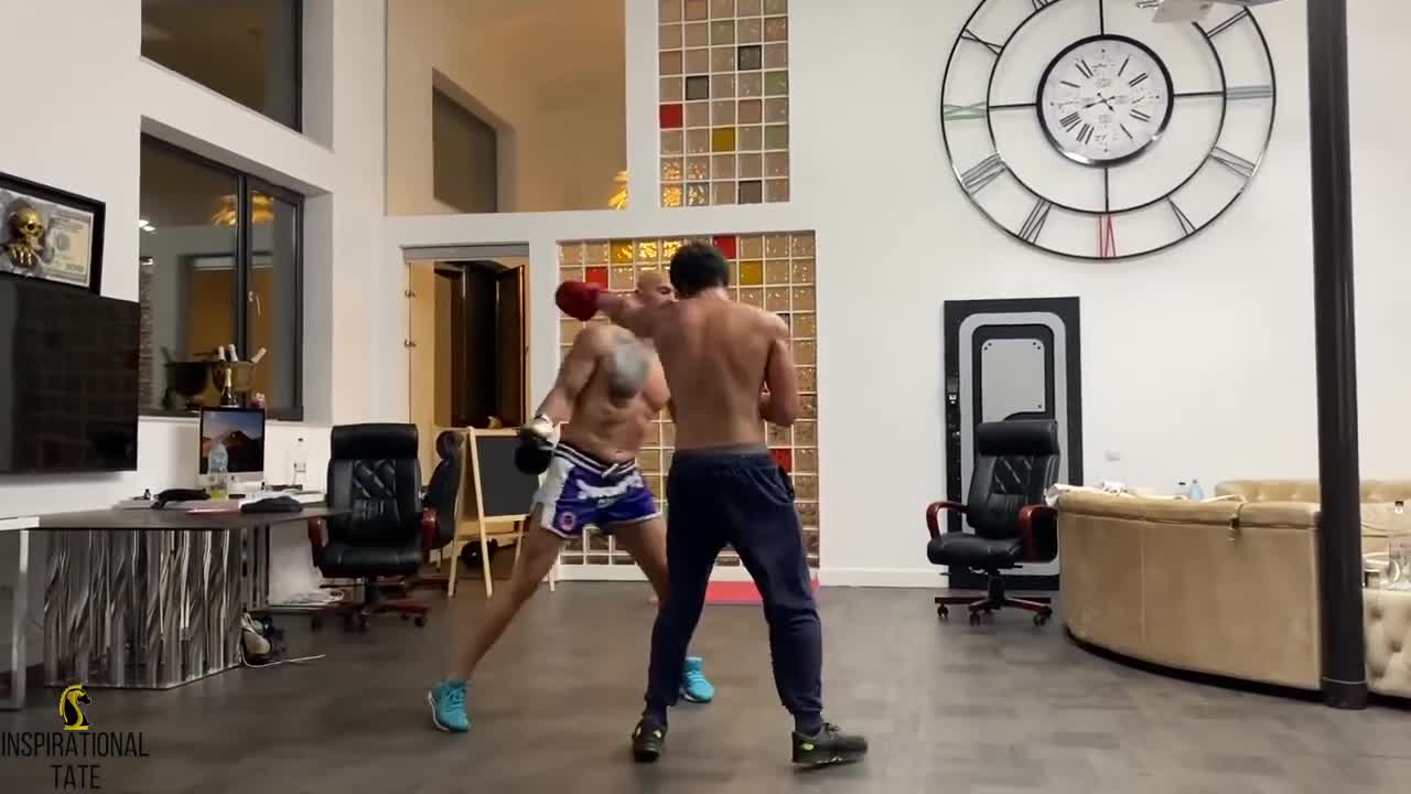 Andrew Tate SPARRING his Cousin LUKE *NASTY KO*