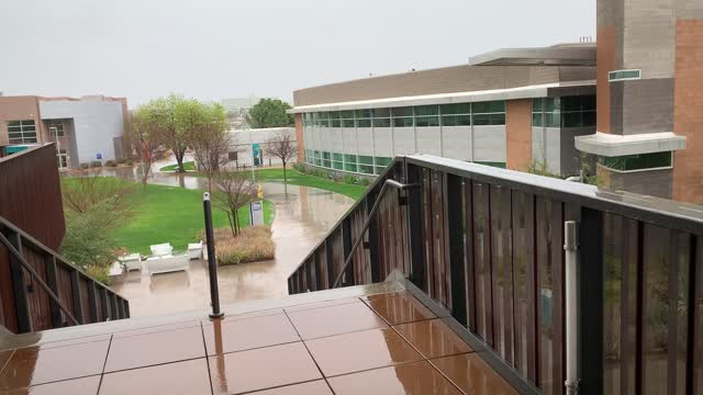 Beautiful College Rooftop with Rain