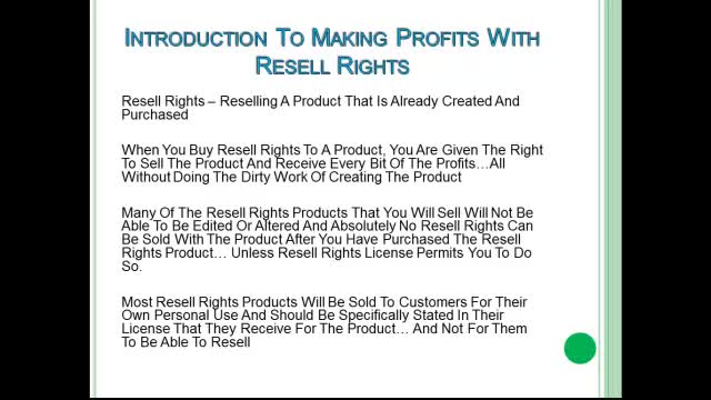 Making Profits With Resell Rights