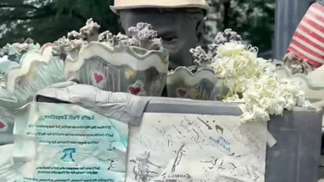 Art Statue of Firefighters in Death