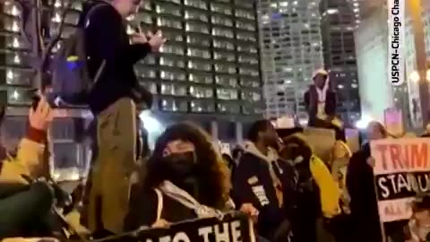 PROTESTERS GATHER AT TRUMP HOTEL IN CHICAGO AFTER RE-ELECTION