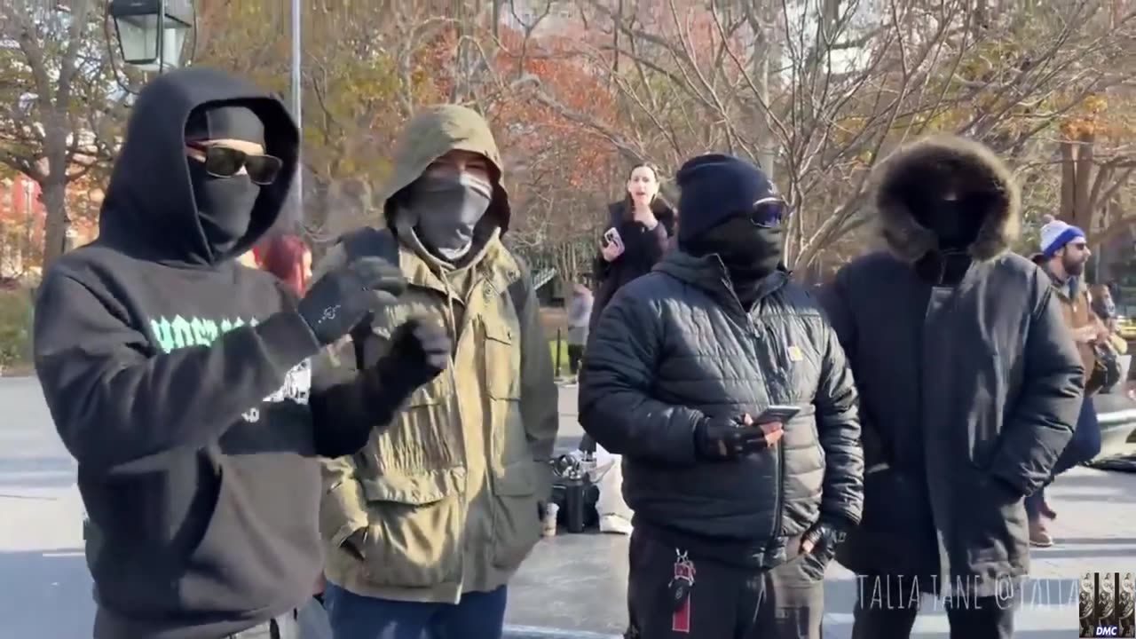 A United Healthcare CEO shooter lookalike competition takes place at Washington Square Park