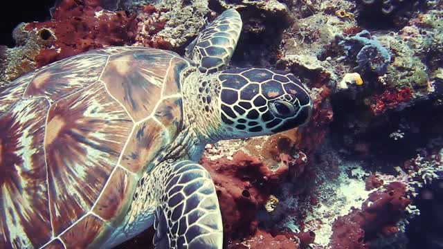 Adorable colorful turtle