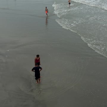 At the beach with family