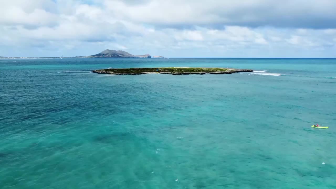 Free flying over ocean video footage