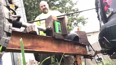 Burning Up My Grinder! Welding On My Log Splitter!