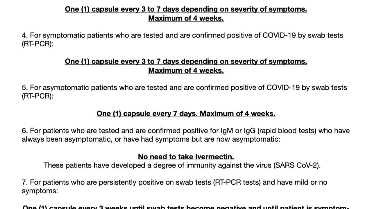 Ivermectin Intake Dosage