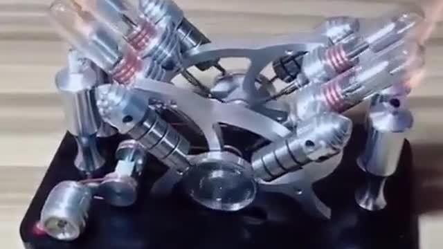 The mechanism of the so-called Stirling engine.