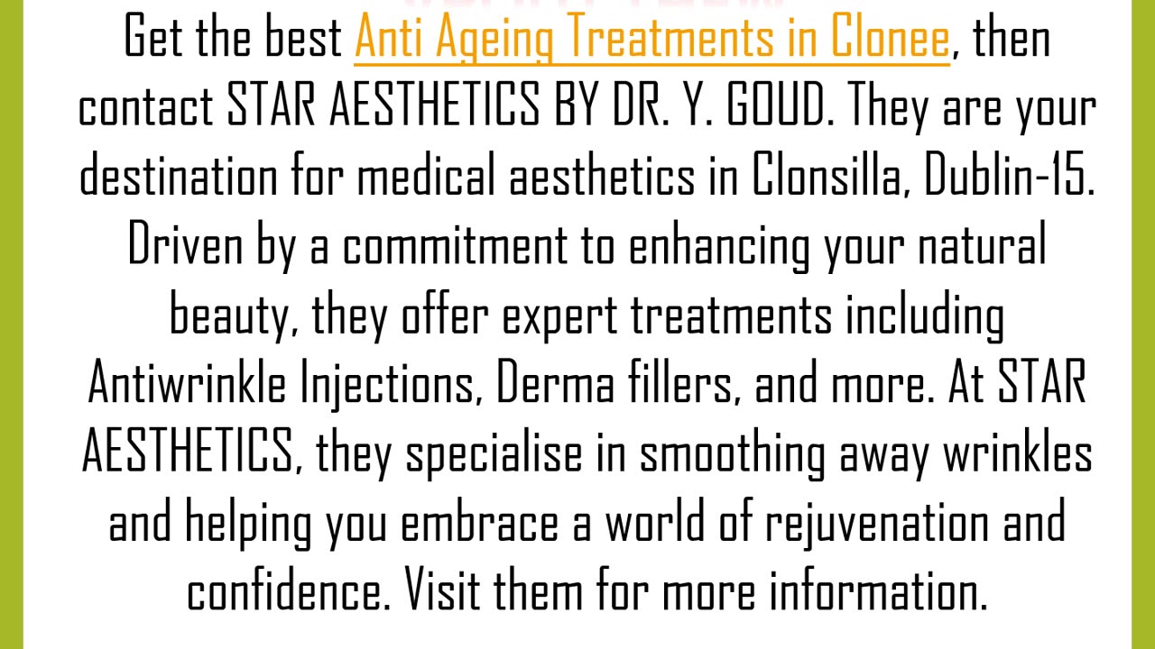 Get the best Anti Ageing Treatments in Clonee