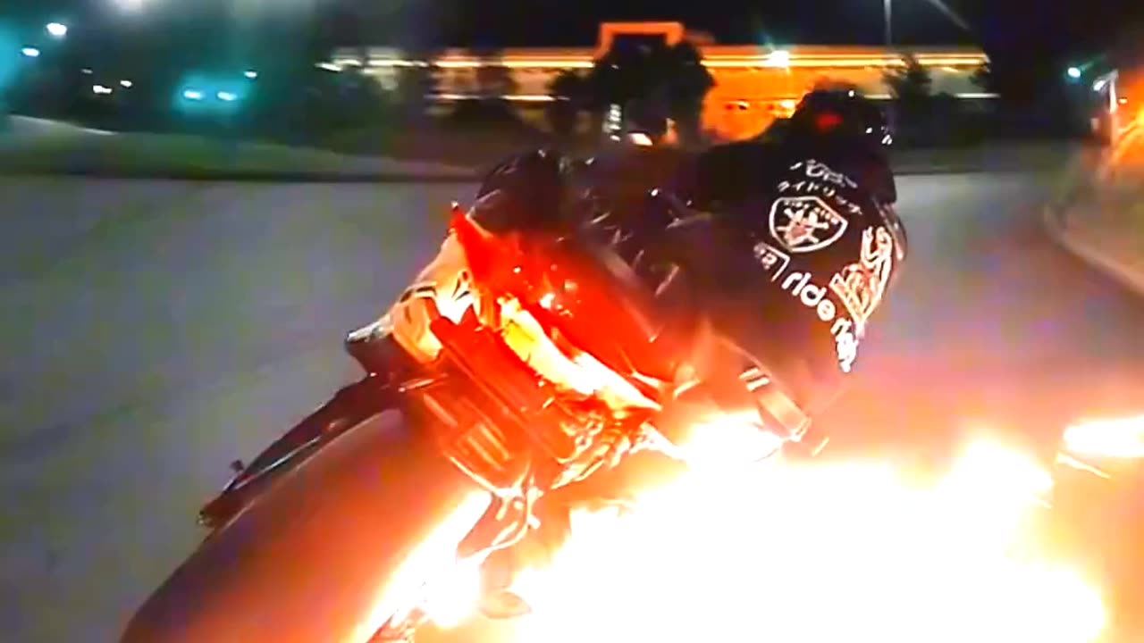 Drifting is always cool in super bike
