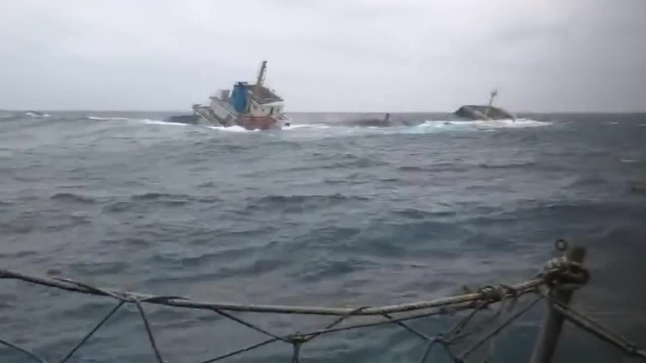 Moment Ships Sink At Sea Leaving 12 Sailors Missing