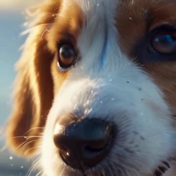 realistic ai video with cute dog