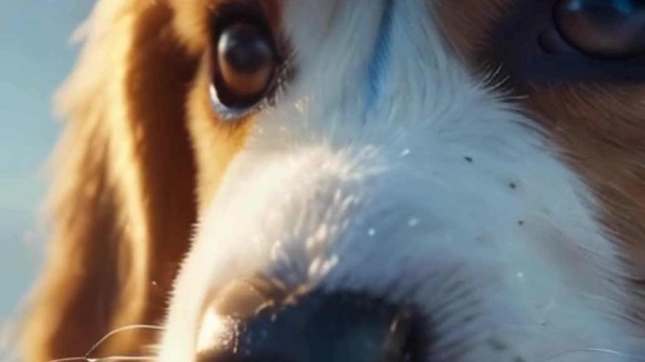 realistic ai video with cute dog