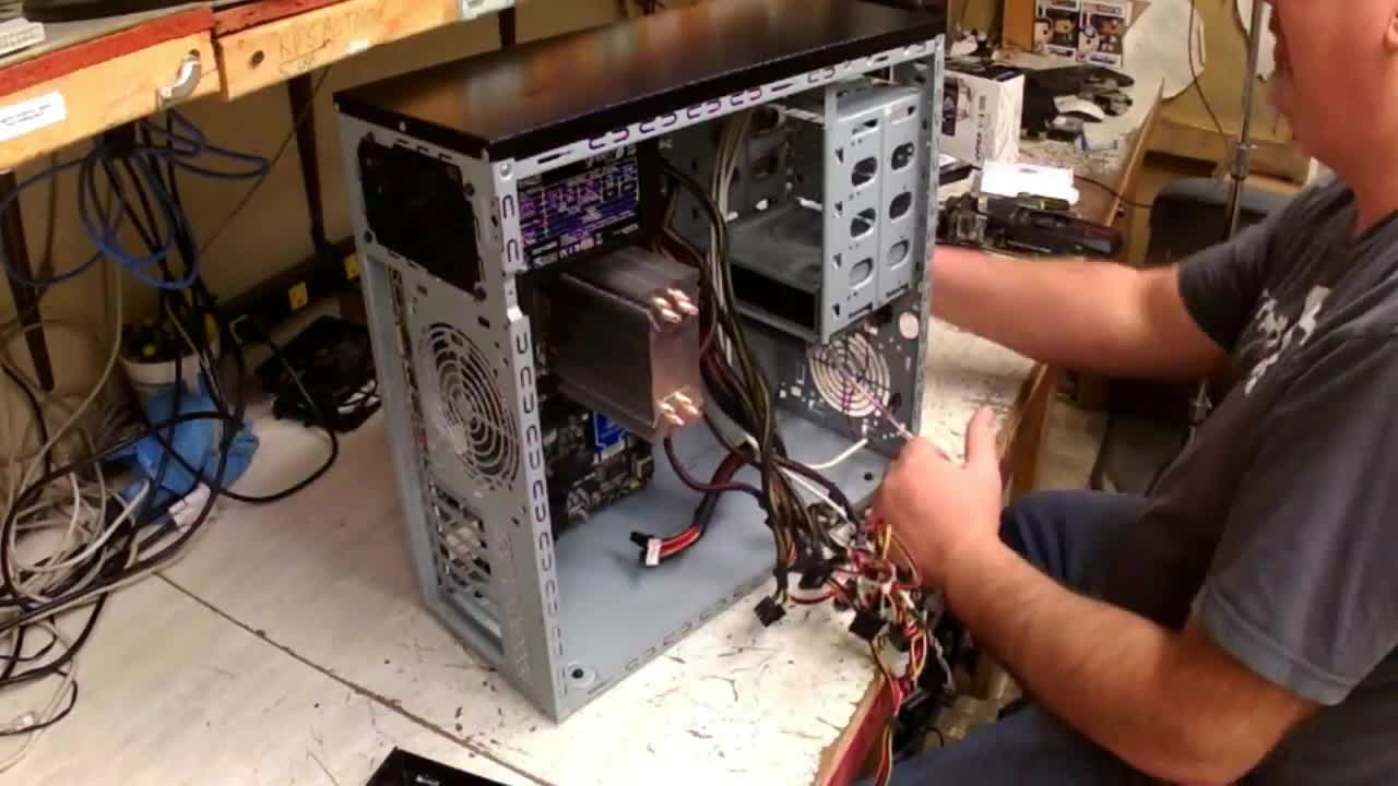 Building a gaming PC part 5 installing DVD and Hard Drive