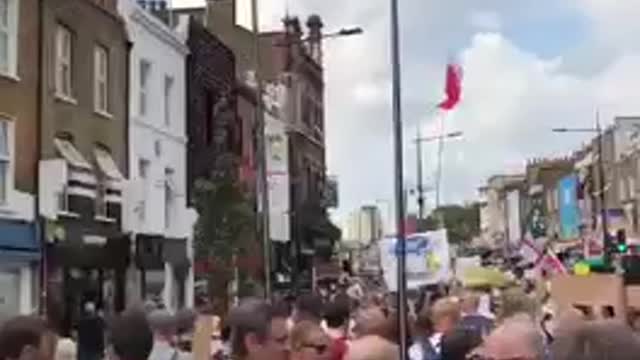 London UK rally against experimental vaccine on children