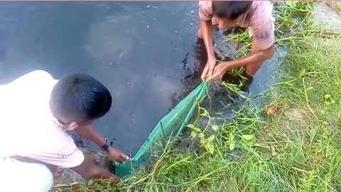 Fishing of the children of the villages of Bangladesh