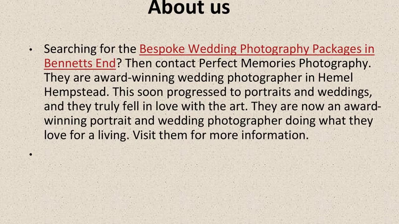 Best Bespoke Wedding Photography Packages in Bennetts End.