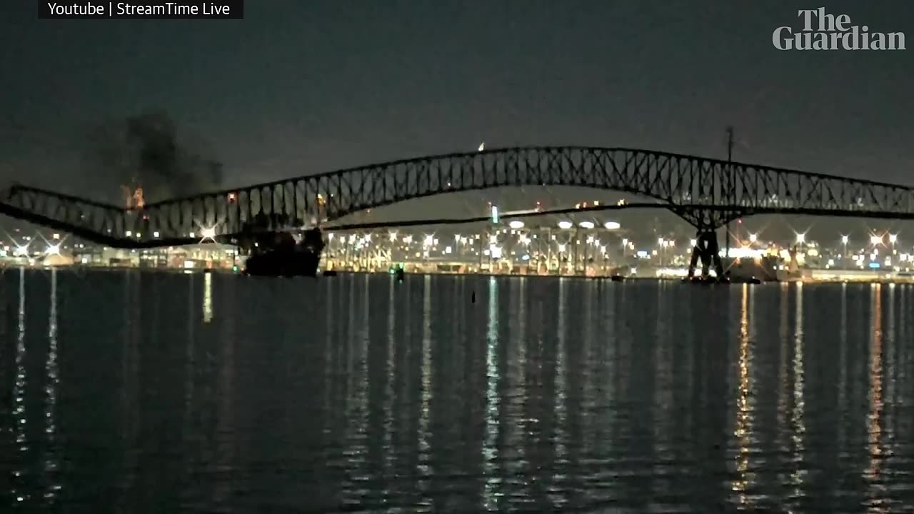 Moment bridge collapses in Baltimore after cargo ship collision