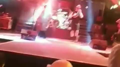 Vegas concert girl stage fall