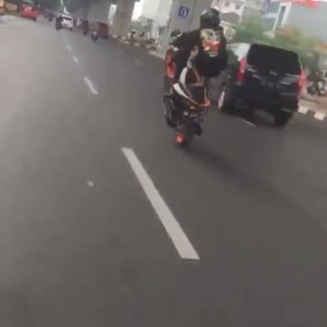 Motorcycle wheelie show off