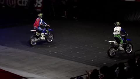 synchronous motorcycle stunt
