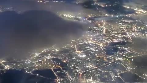 The night view of Seoul from the plane.