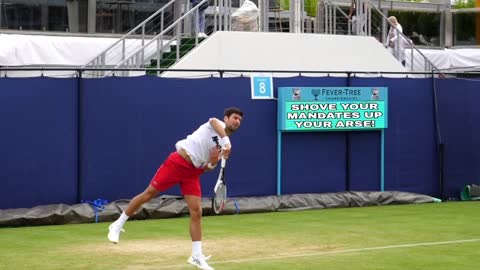 Red pill served by Novak Djokovic