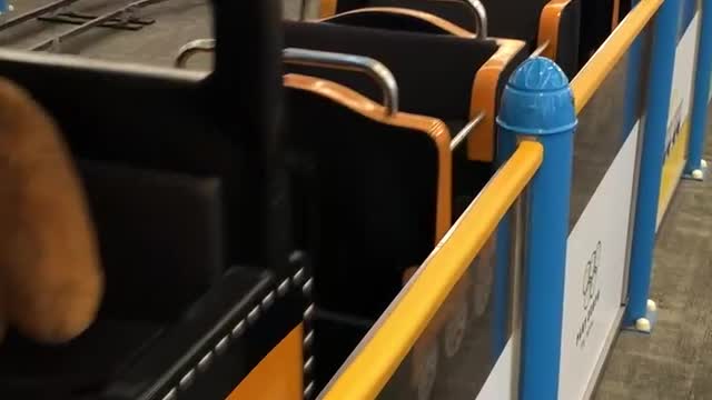 A baby on a train