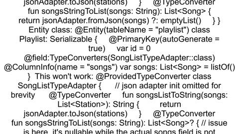 Error when using TypeConverter with Room Cannot figure out how to save this field into database