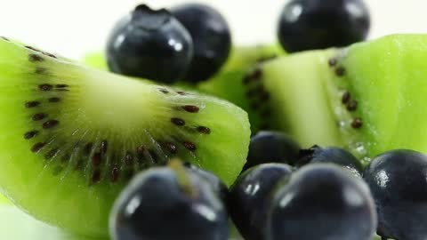 Kiwi Fruit and Blueberries