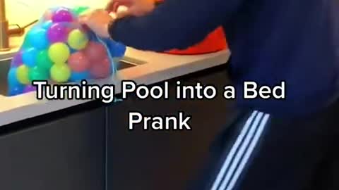 Turning Pool into a Bed Prank on Girlfriend PART 1