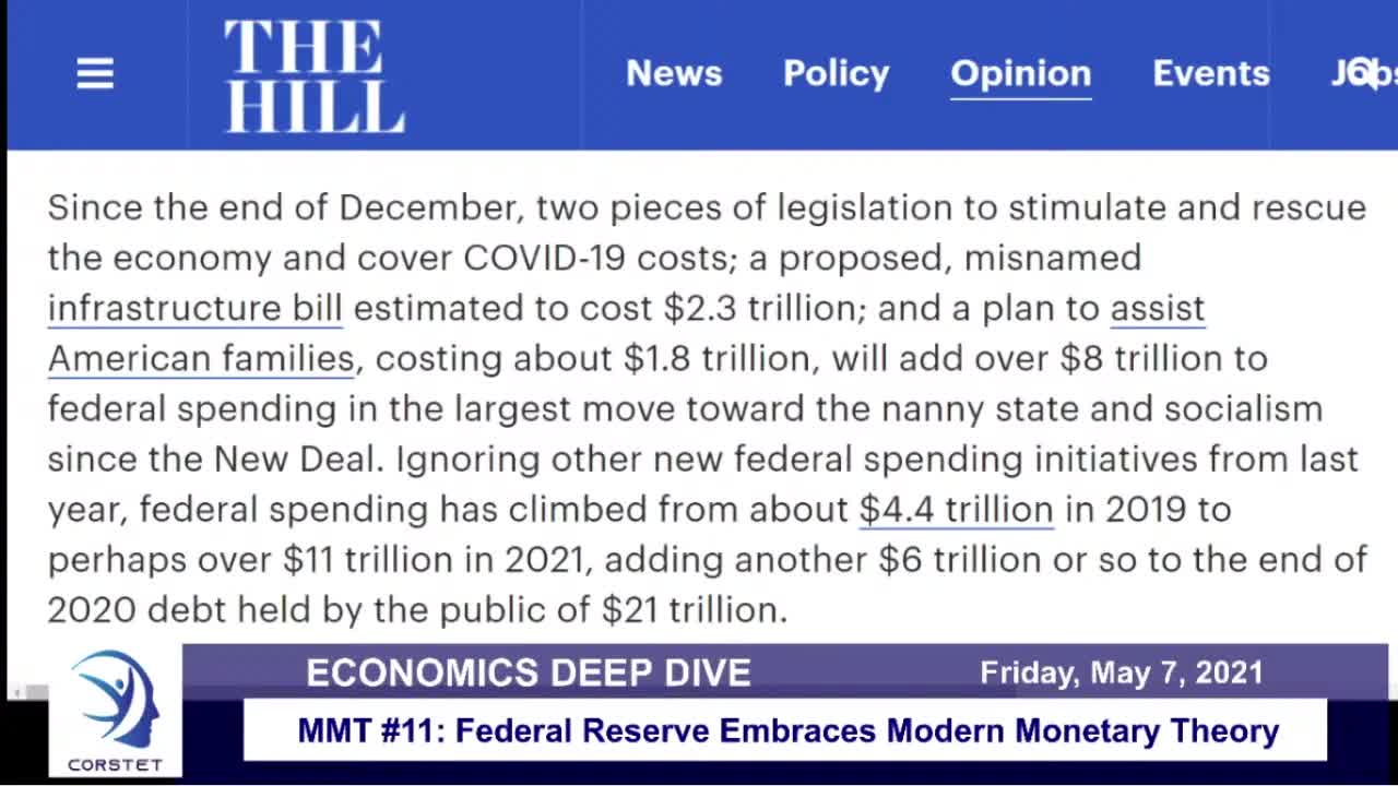 Corstet: MMT #11: Federal Reserve Embraces Modern Monetary Theory