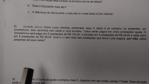 RESOLUÇÃO AVALIAÇÃO 6° ANO