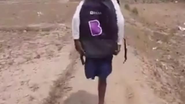 little girl from Bihar, who walks every day to school on one-foot.