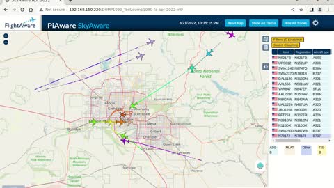 August 20th - 21st 2022 time lapsed air traffick