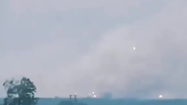 Attack missiles and rockets target and demolish a Ukraine ammunitions depot