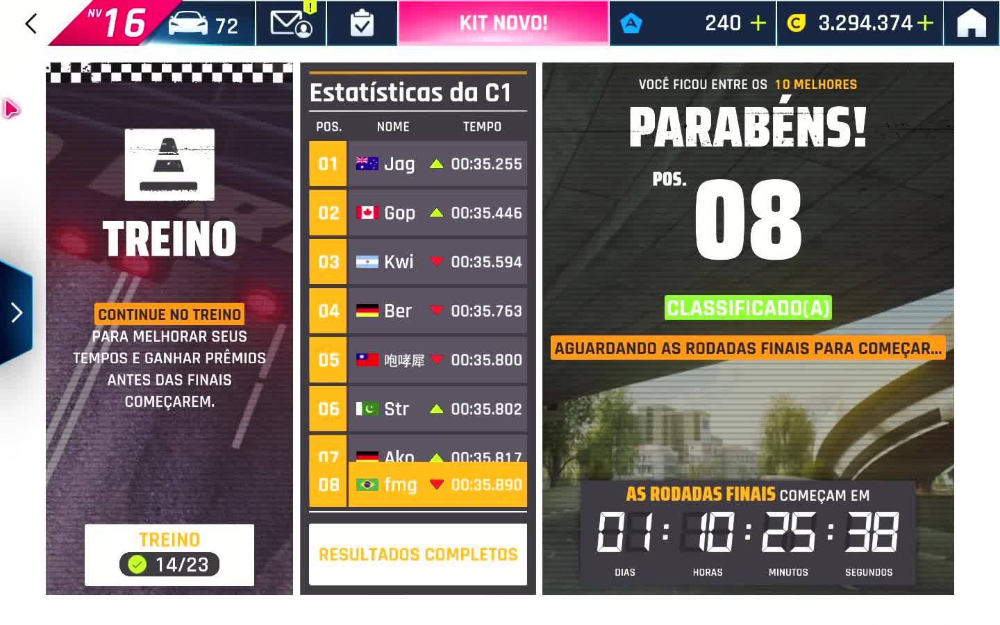 Asphalt 9 Legends Rodada de Treino