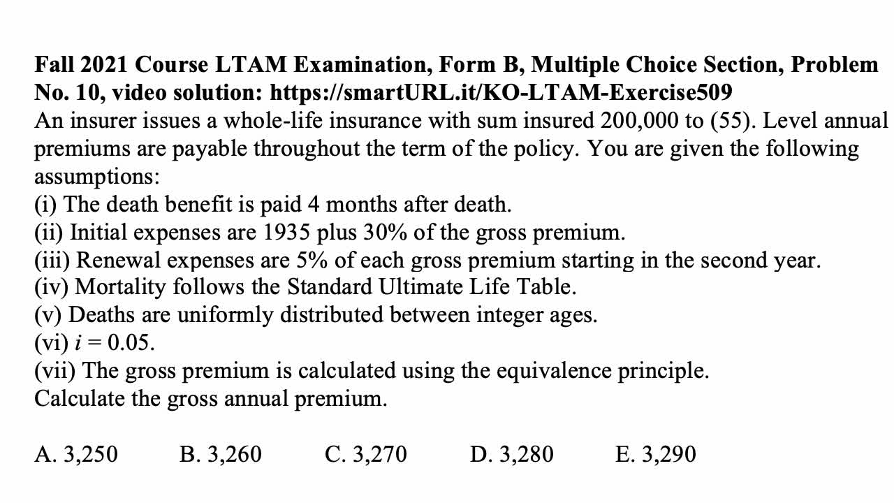 Exam LTAM exercise for December 20, 2021