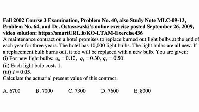 Exam LTAM exercise for October 6, 2021